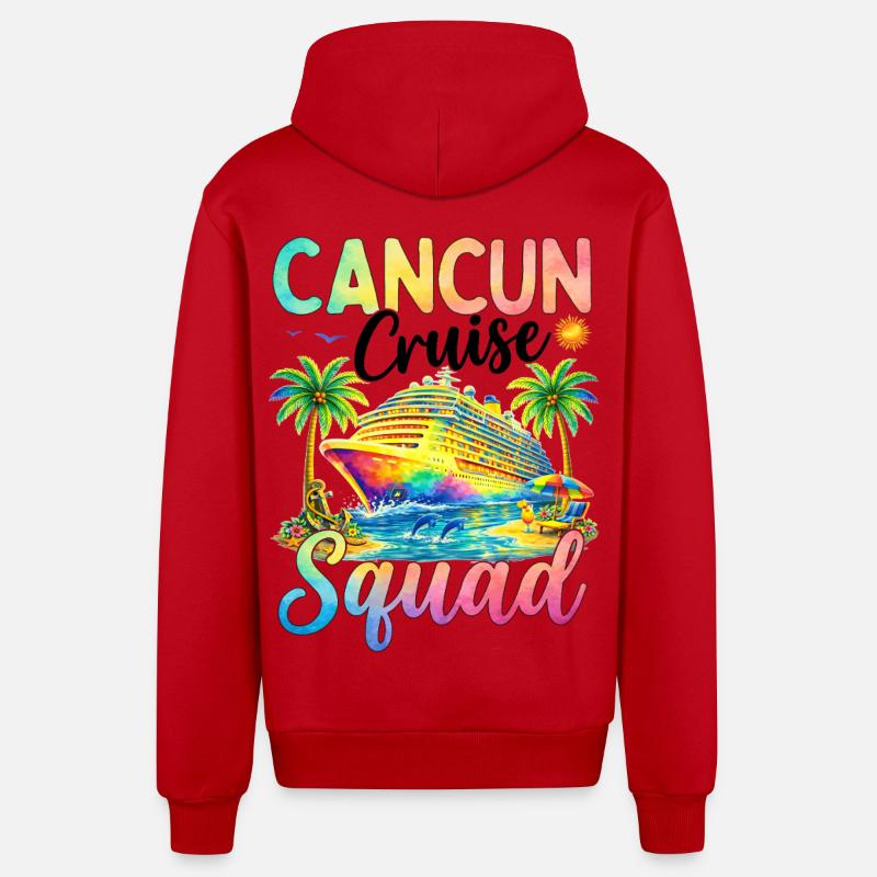 Équipe de croisière de Cancún - Veste à capuche bio décontractée fabriquée en UE - rouge
