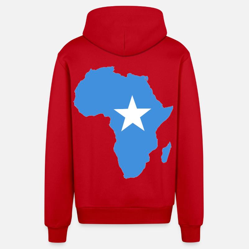 Drapeau de la Somalie Afrique - Veste à capuche bio décontractée fabriquée en UE - rouge