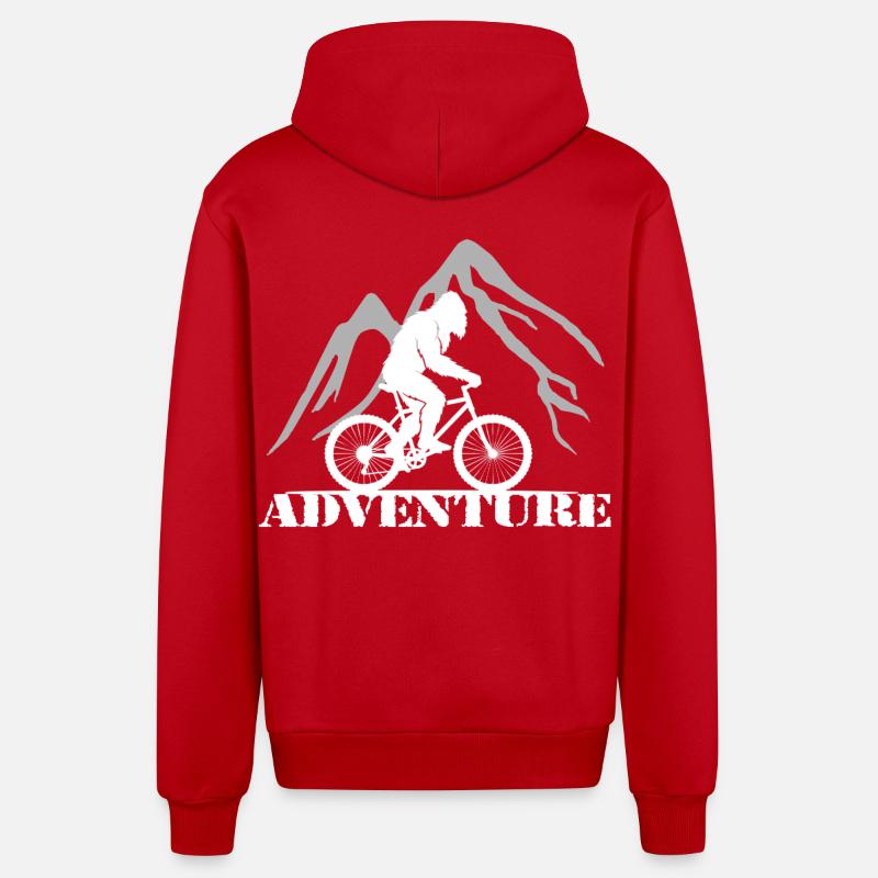 Aventure - Veste à capuche bio décontractée fabriquée en UE - rouge