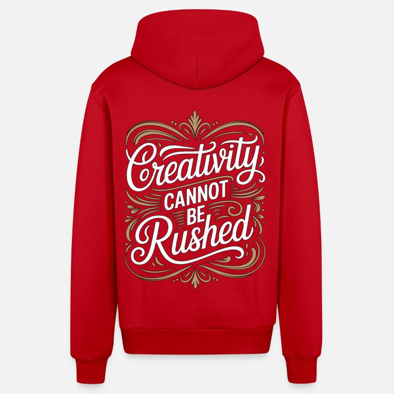 Graphic Designer Creativity Cannot Visual Artist - Organic Relaxed Kapuzenjacke Made in EU - Rot
