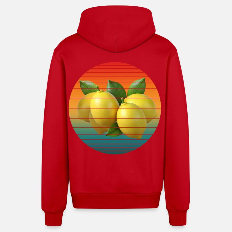 Fruit du citron - Veste à capuche bio décontractée fabriquée en UE - rouge