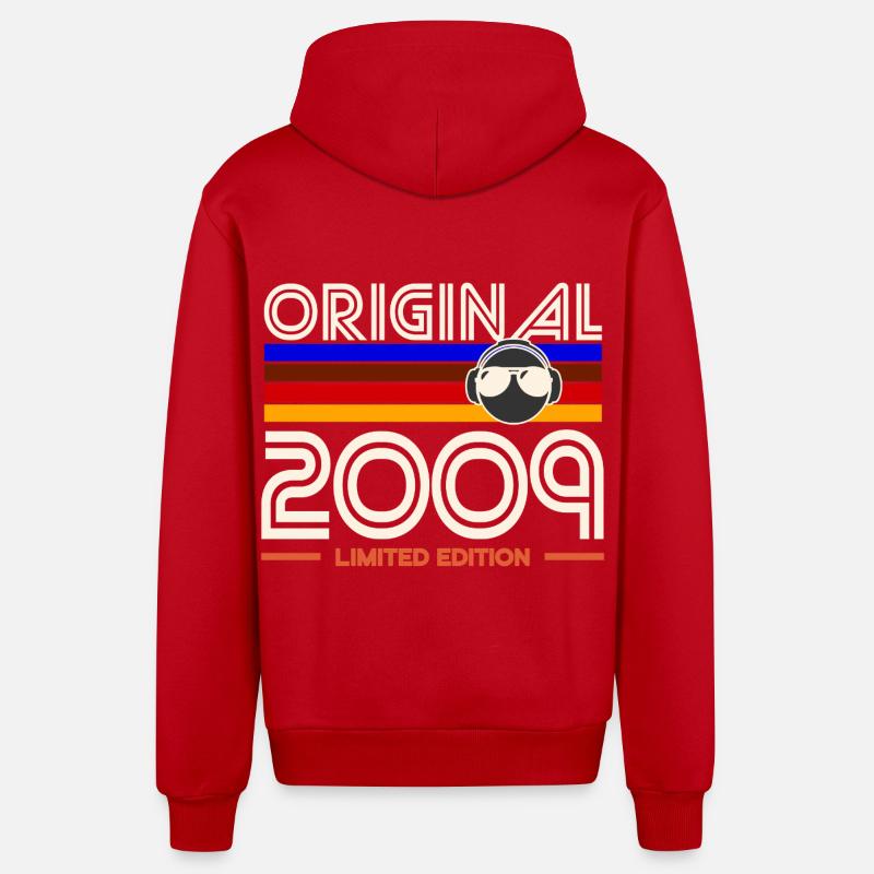 Original 2009 Édition Limitée - Veste à capuche bio décontractée fabriquée en UE - rouge