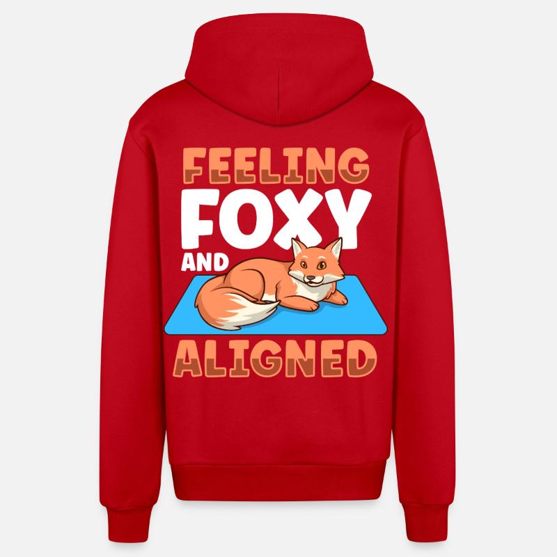 Chakra Alignment - Fox - Organic Relaxed Hooded Jacket Made in EU - red