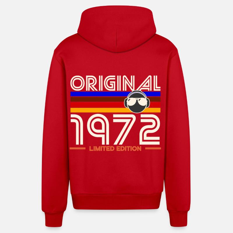 Original 1972 Édition limitée - Veste à capuche bio décontractée fabriquée en UE - rouge