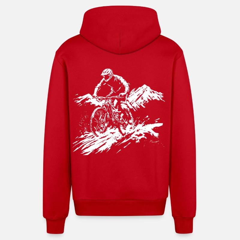 VTT - Veste à capuche bio décontractée fabriquée en UE - rouge