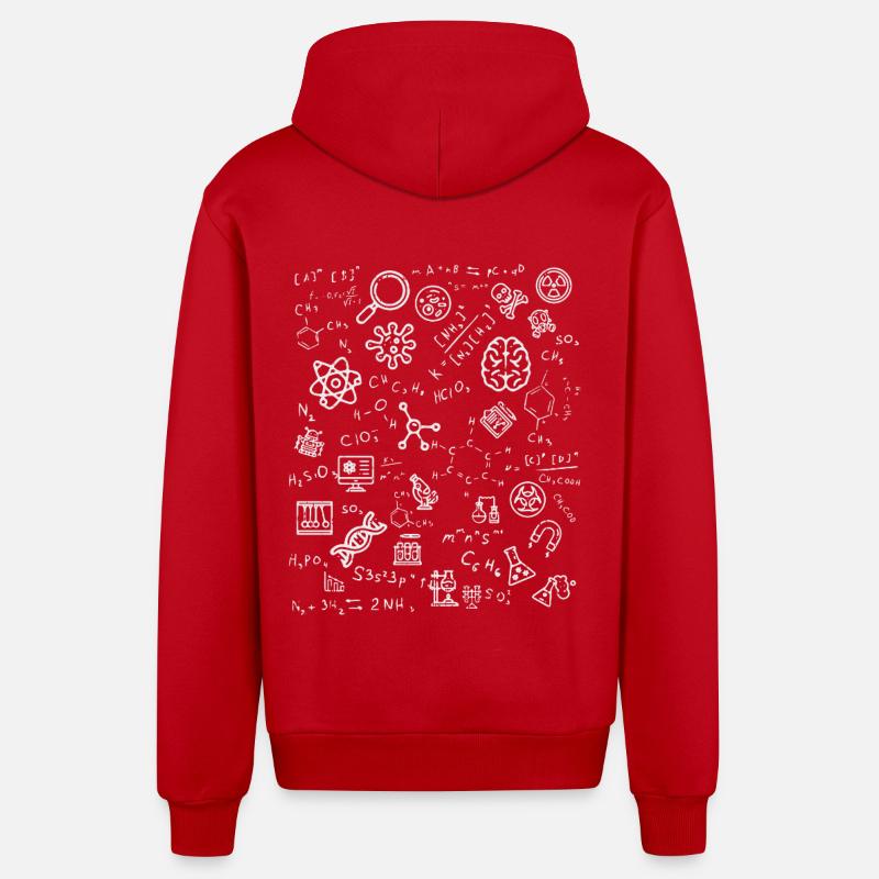 Sciences, Chimie, Physique, Biologie, Nerd - Veste à capuche bio décontractée fabriquée en UE - rouge