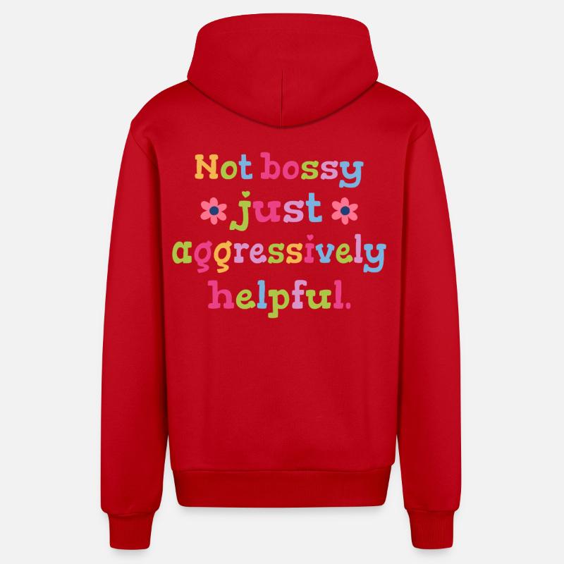Not determining, just helpful humor - Organic Relaxed Hooded Jacket Made in EU - red