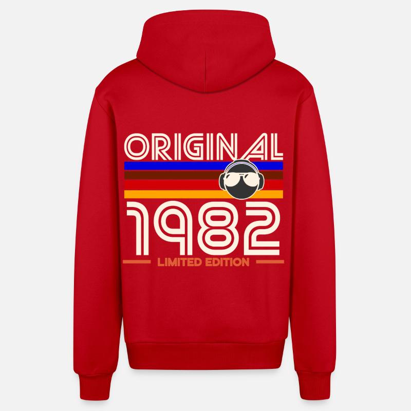 Original 1982 Édition Limitée - Veste à capuche bio décontractée fabriquée en UE - rouge