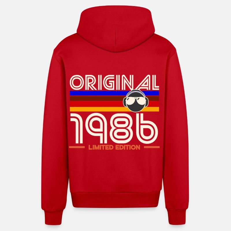 Original 1986 Edition Limitée - Veste à capuche bio décontractée fabriquée en UE - rouge