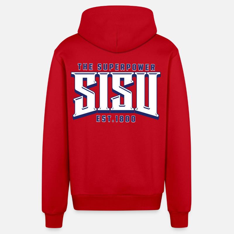 Impression du logo Content Superpower - Veste à capuche bio décontractée fabriquée en UE - rouge