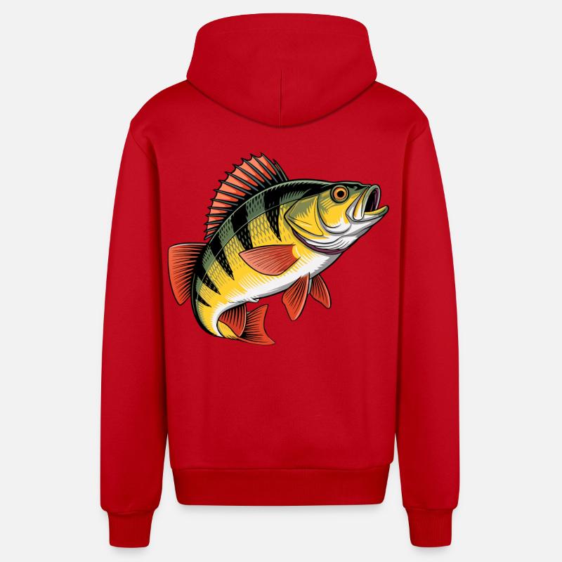 Jumping Perch - Organic Relaxed Hooded Jacket Made in EU - red