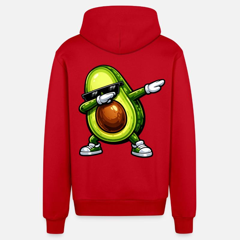 Tamponner l’avocat - Veste à capuche bio décontractée fabriquée en UE - rouge