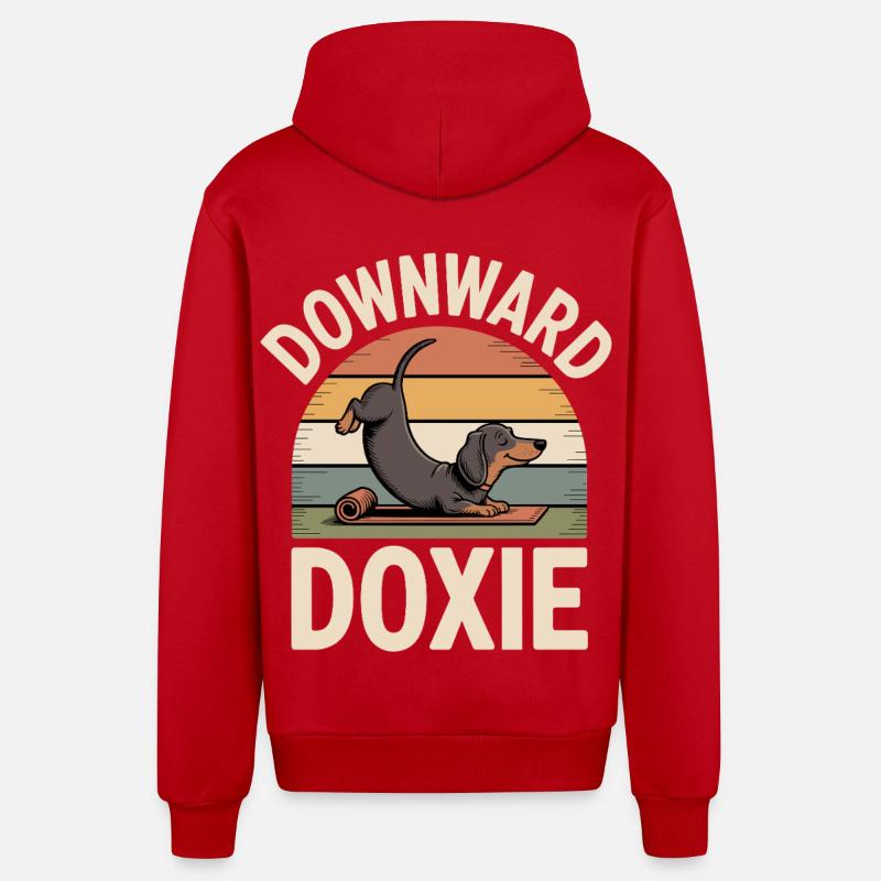 Doxie descendante - Veste à capuche bio décontractée fabriquée en UE - rouge