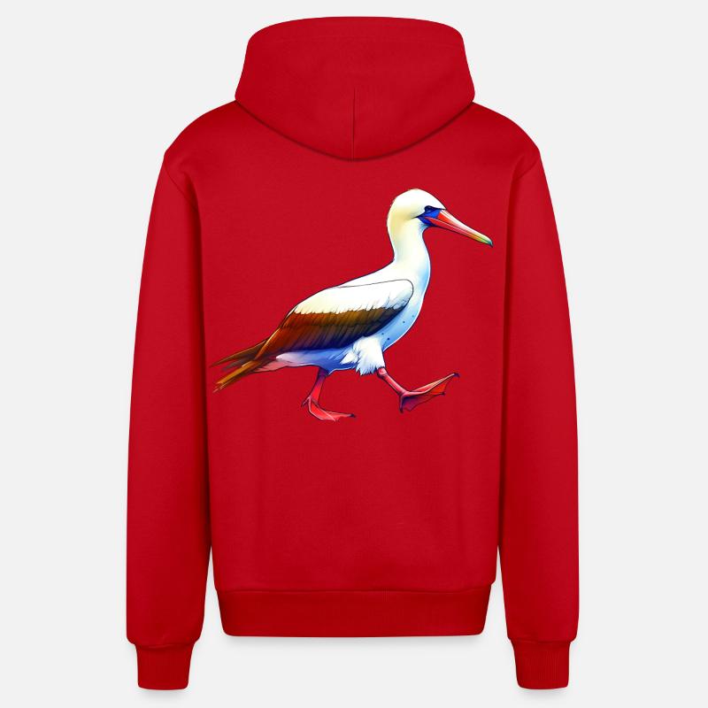 Nazca booby gift - Organic Relaxed Hooded Jacket Made in EU - red