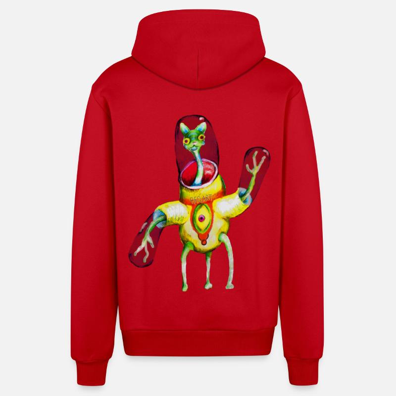 Jumpee - Veste à capuche bio décontractée fabriquée en UE - rouge