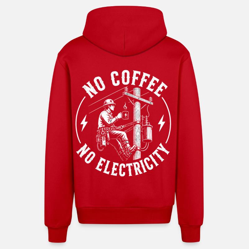 Pas d’alimentation sans café - Veste à capuche bio décontractée fabriquée en UE - rouge