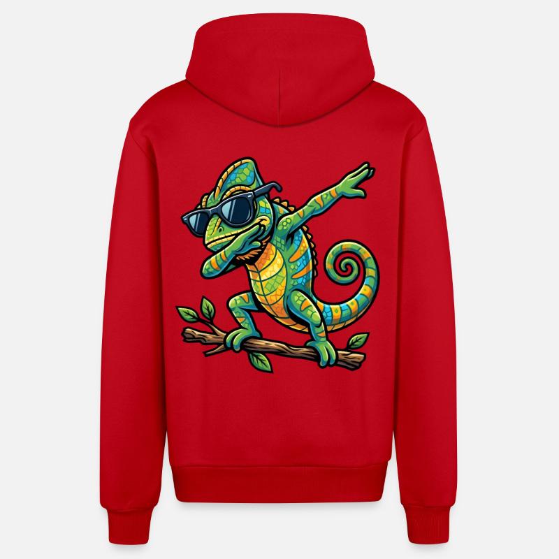 Escarpage du Caméléon - Veste à capuche bio décontractée fabriquée en UE - rouge
