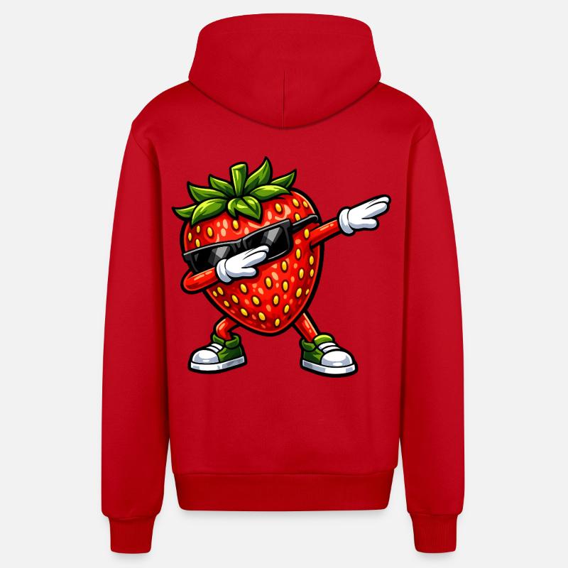 Dabbing Erdbeere - Organic Relaxed Kapuzenjacke Made in EU - Rot