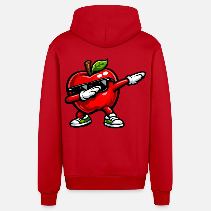 Dabbing Roter Apfel - Organic Relaxed Kapuzenjacke Made in EU - Rot