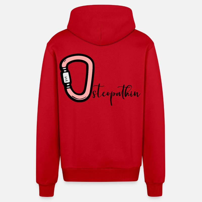 Ostéopathie Ostéopathe - Veste à capuche bio décontractée fabriquée en UE - rouge