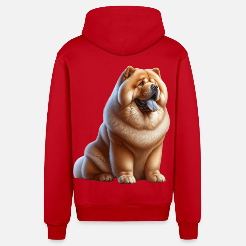 ChowChow - Veste à capuche bio décontractée fabriquée en UE - rouge