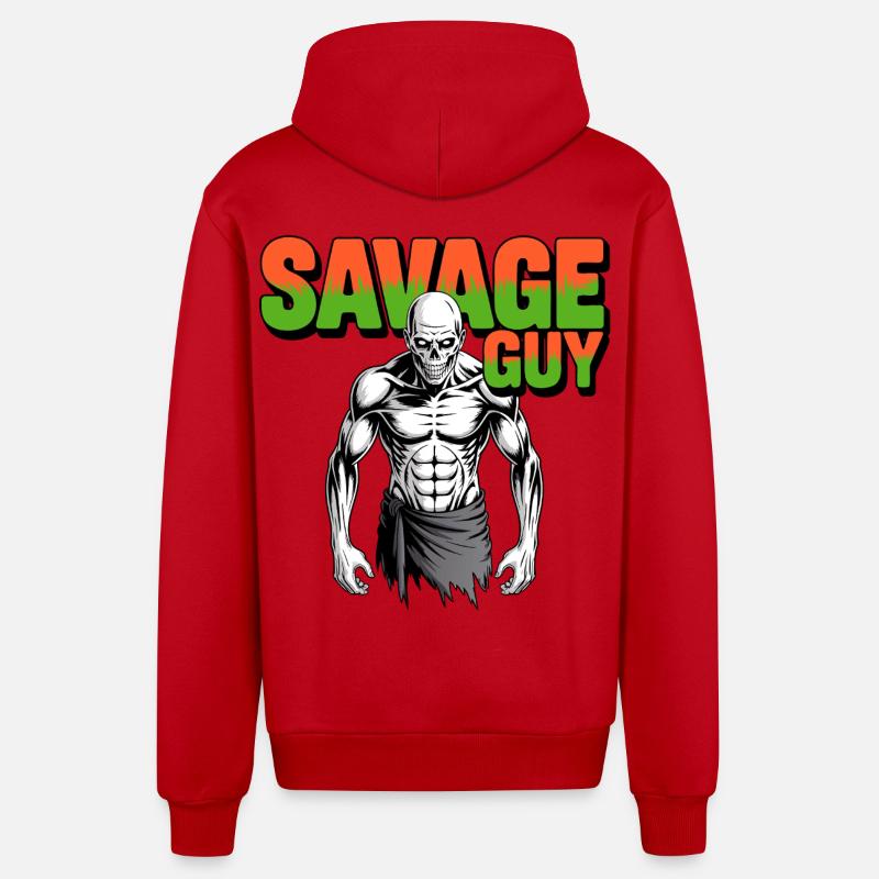 Sauvage - Veste à capuche bio décontractée fabriquée en UE - rouge