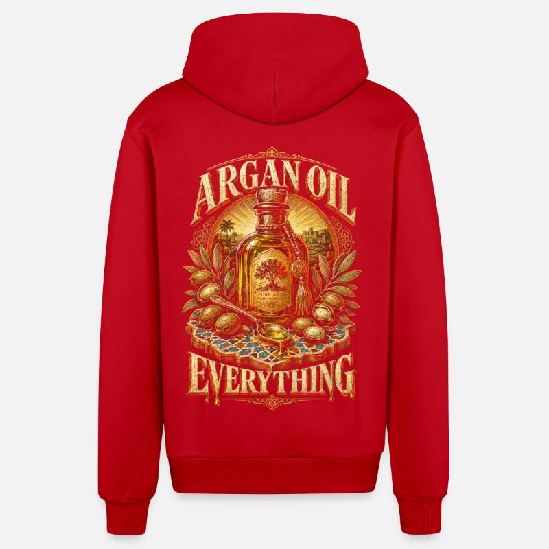 Maroc Maroc Argan Huile Tout - Veste à capuche bio décontractée fabriquée en UE - rouge