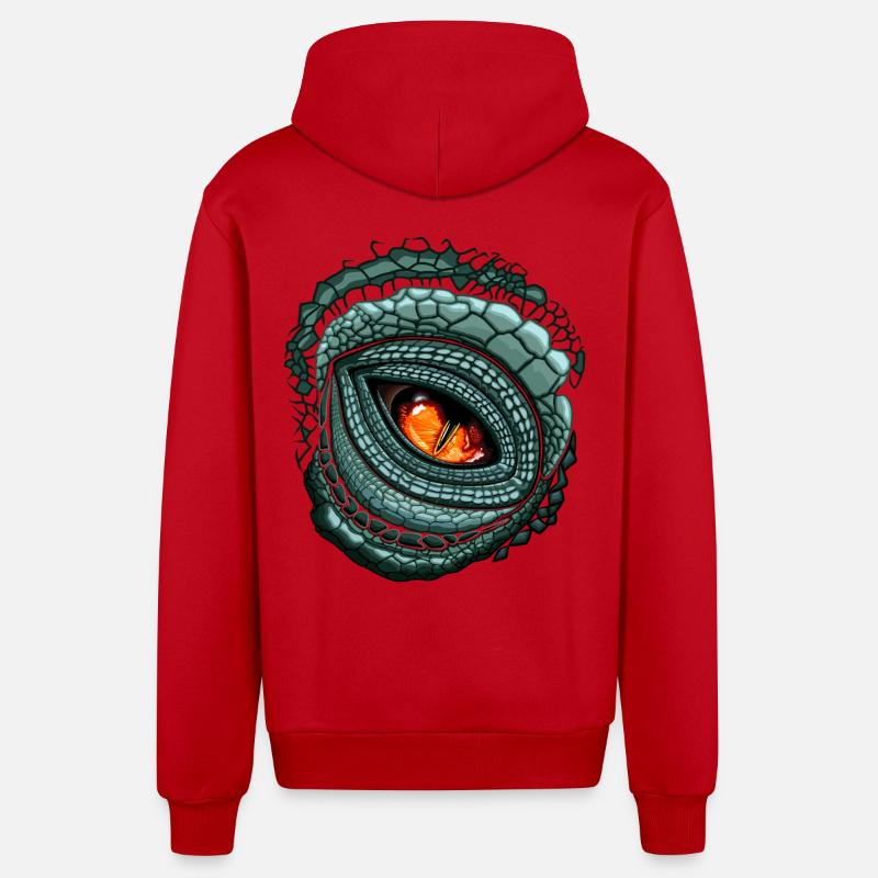 Prédateur Oculaire Primal - Veste à capuche bio décontractée fabriquée en UE - rouge