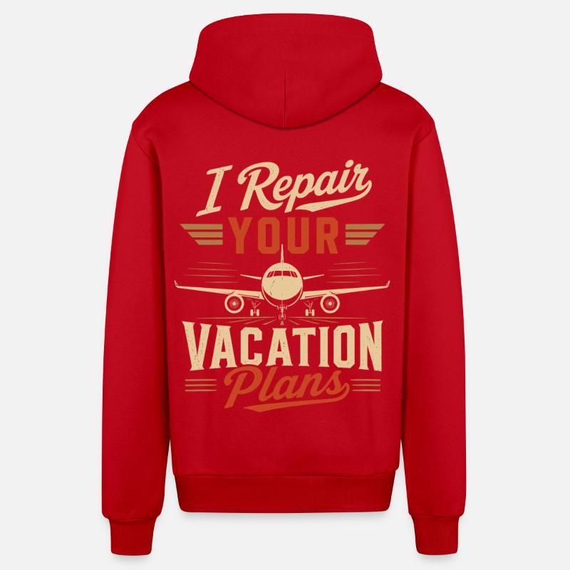 Luftfahrt Technik Flugzeugwartung Experte - Organic Relaxed Kapuzenjacke Made in EU - Rot