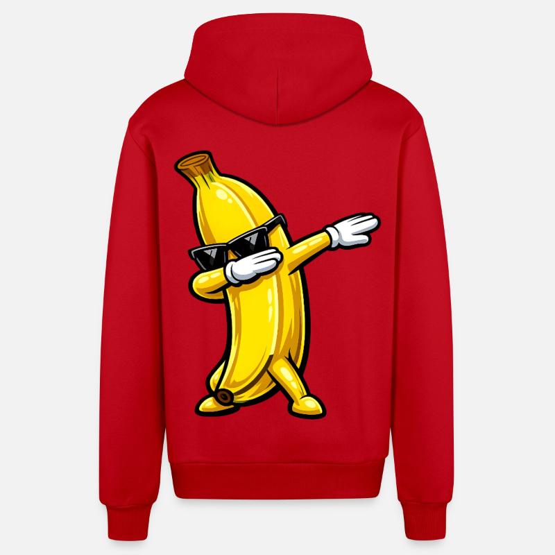 Tabbing de banane - Veste à capuche bio décontractée fabriquée en UE - rouge