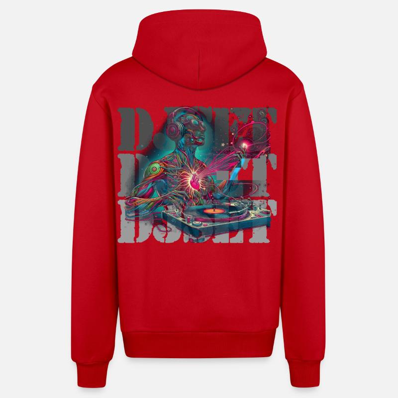 DJ Set - Organic Relaxed Kapuzenjacke Made in EU - Rot