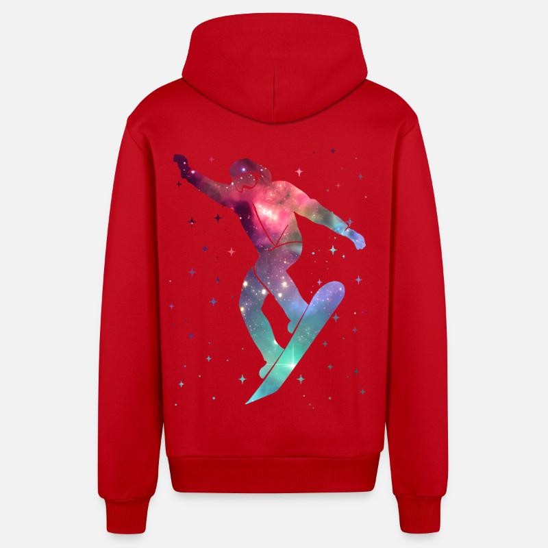 Snowboardeurs Snowboard Espace Snowboard - Veste à capuche bio décontractée fabriquée en UE - rouge