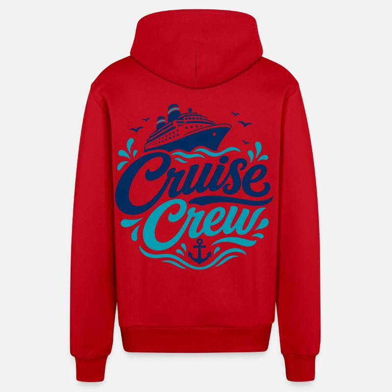 Logo de l’équipage de croisière Nautical - Veste à capuche bio décontractée fabriquée en UE - rouge