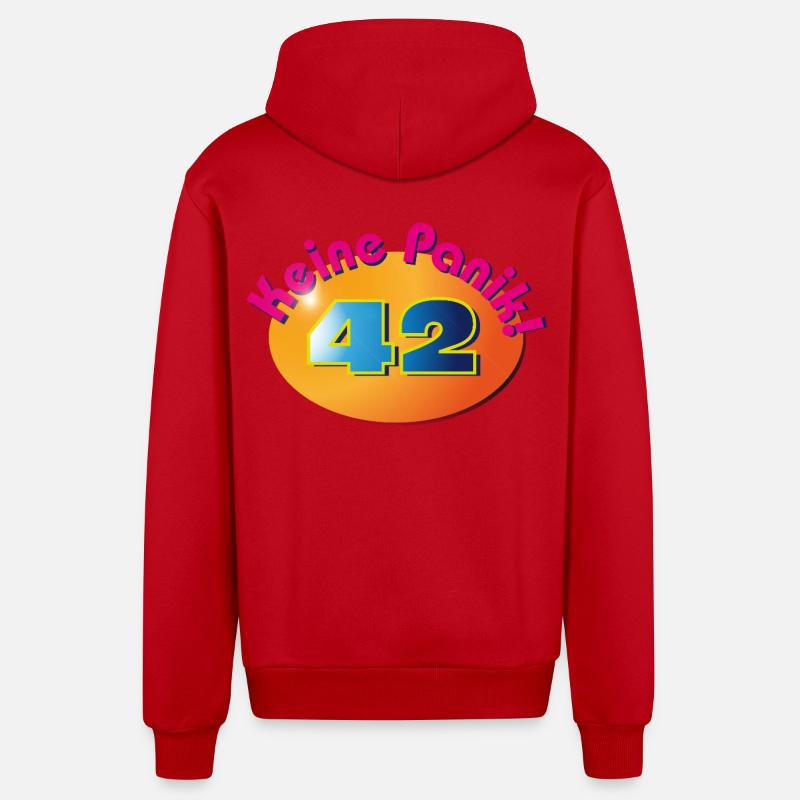 Ne paniquez pas ! 42 - Veste à capuche bio décontractée fabriquée en UE - rouge