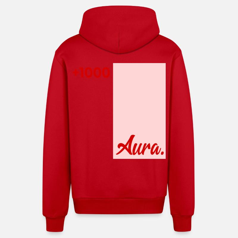 Points d’Aura à Révision - Veste à capuche bio décontractée fabriquée en UE - rouge