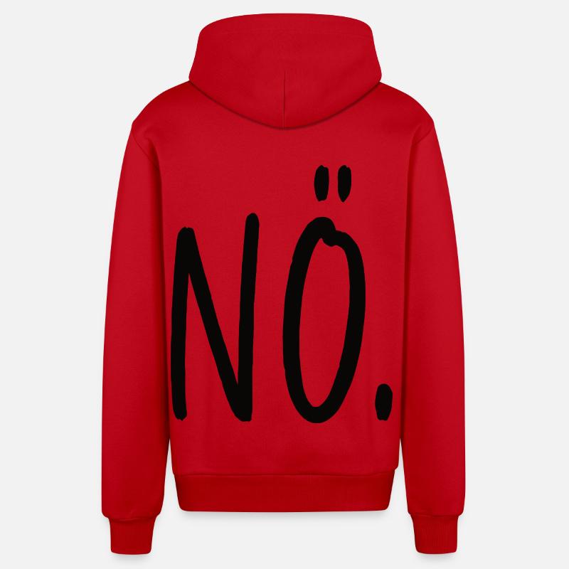 Non, affirmation, tout simplement non - Veste à capuche bio décontractée fabriquée en UE - rouge