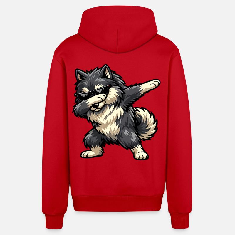 Dab Wolfspitz - Veste à capuche bio décontractée fabriquée en UE - rouge