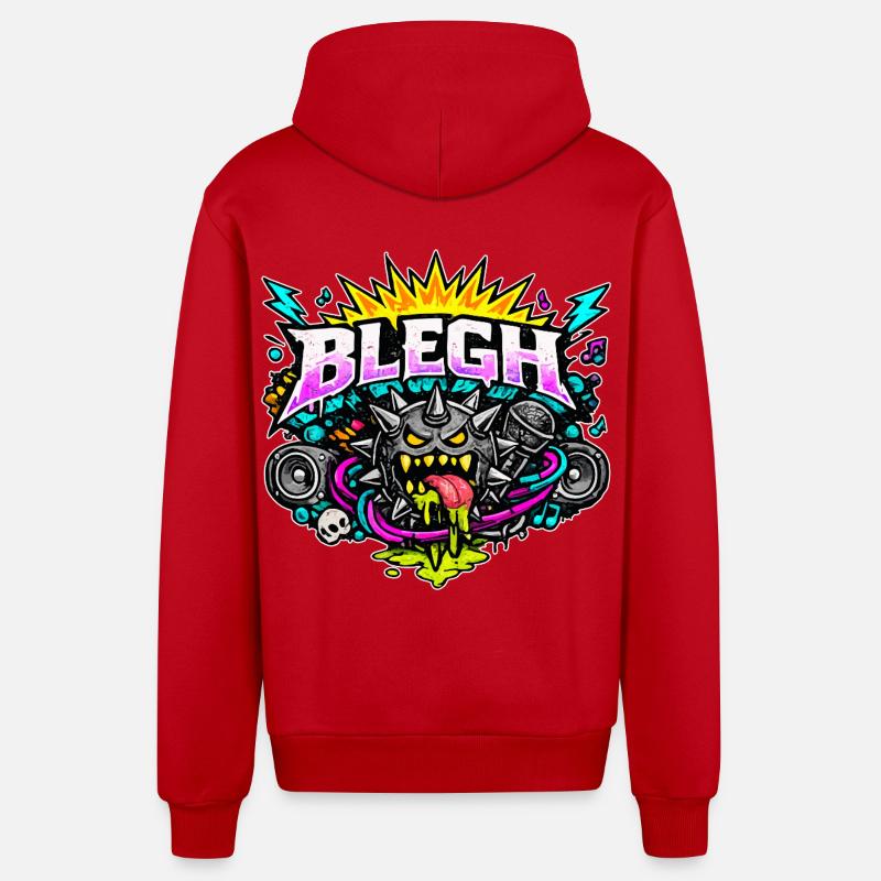 Édition Blegh Comic - Veste à capuche bio décontractée fabriquée en UE - rouge