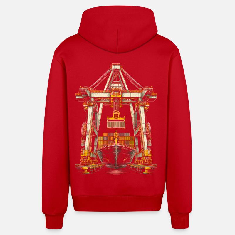 docker - Veste à capuche bio décontractée fabriquée en UE - rouge