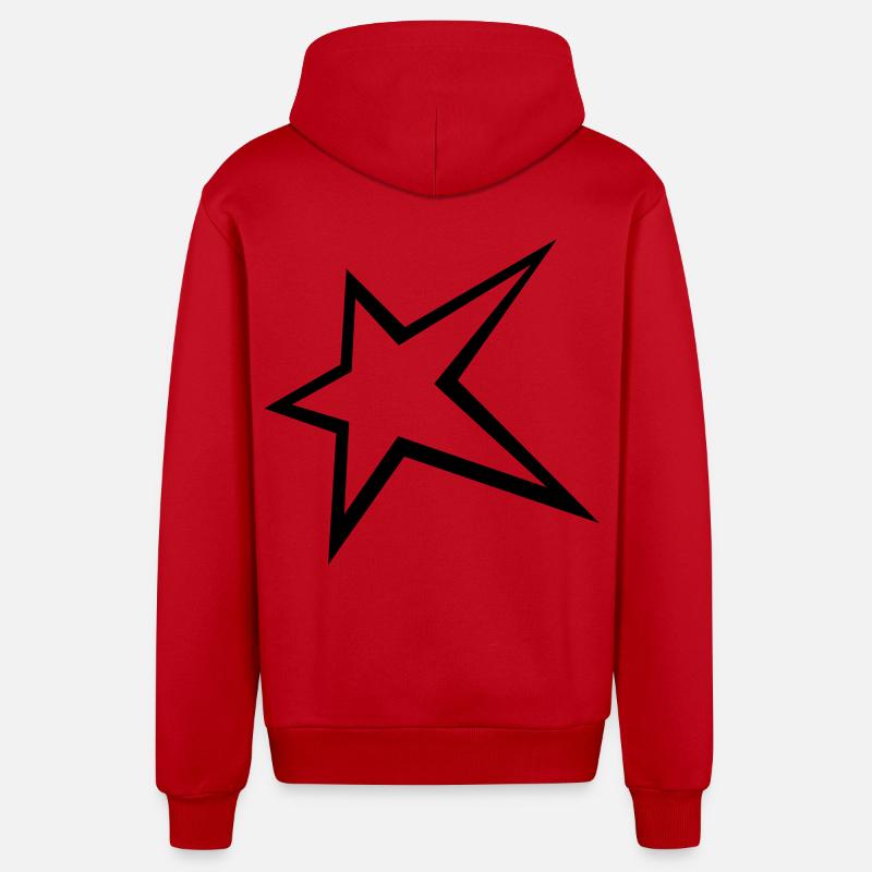 Star - Veste à capuche bio décontractée fabriquée en UE - rouge