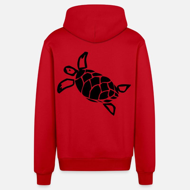 Tortue - Veste à capuche bio décontractée fabriquée en UE - rouge