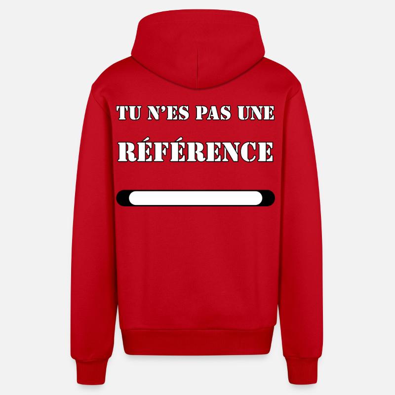 TU N’ES PAS UNE RÉFÉRENCE. - Veste à capuche bio décontractée fabriquée en UE - rouge