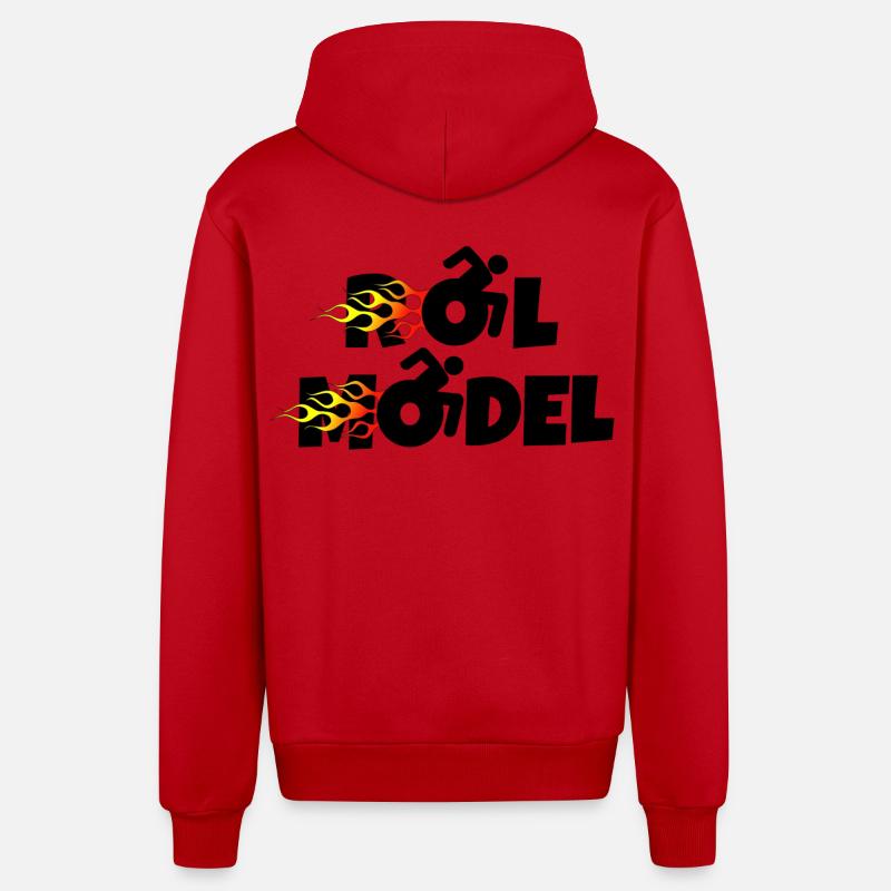 Jeder Rollstuhlfahrer ist ein Vorbild * - Organic Relaxed Kapuzenjacke Made in EU - Rot