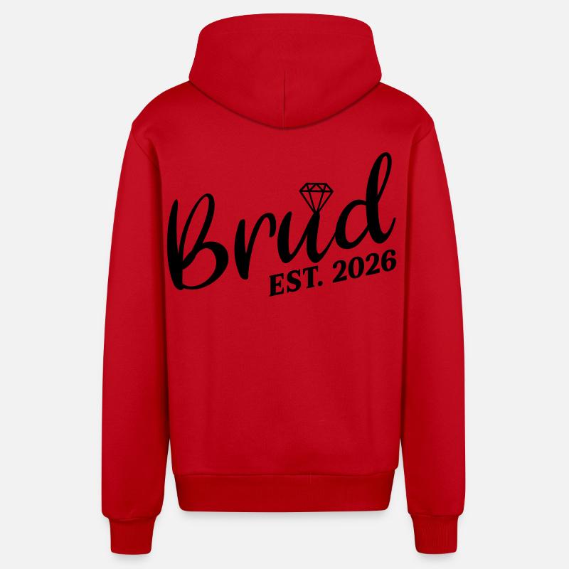 Mariée suédoise 2026 - Veste à capuche bio décontractée fabriquée en UE - rouge
