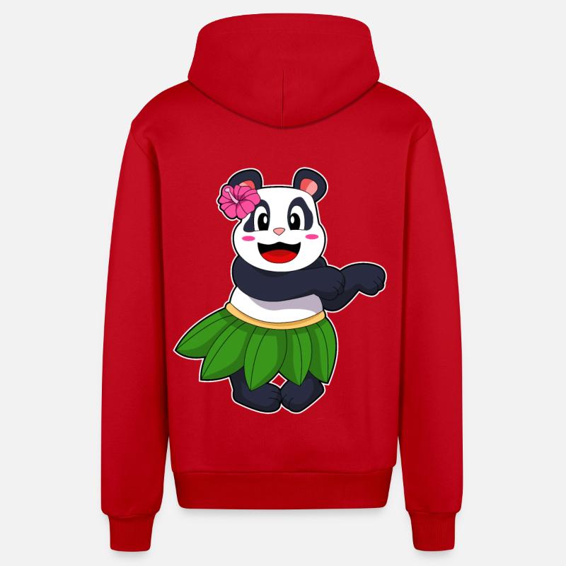 Ballet de danse panda - Veste à capuche bio décontractée fabriquée en UE - rouge