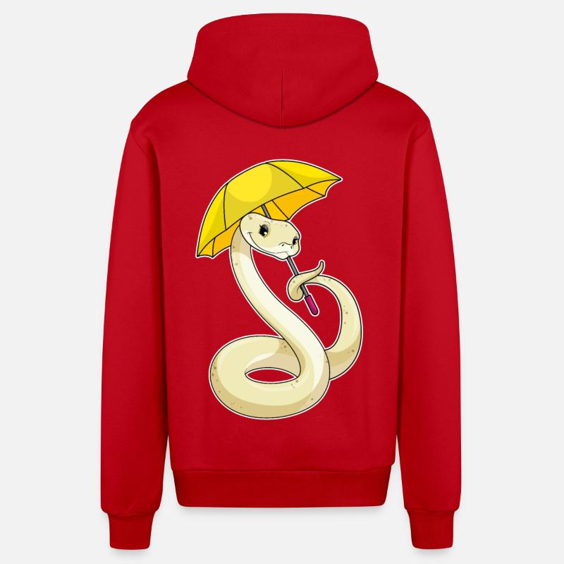 Serpent avec parapluie - Veste à capuche bio décontractée fabriquée en UE - rouge