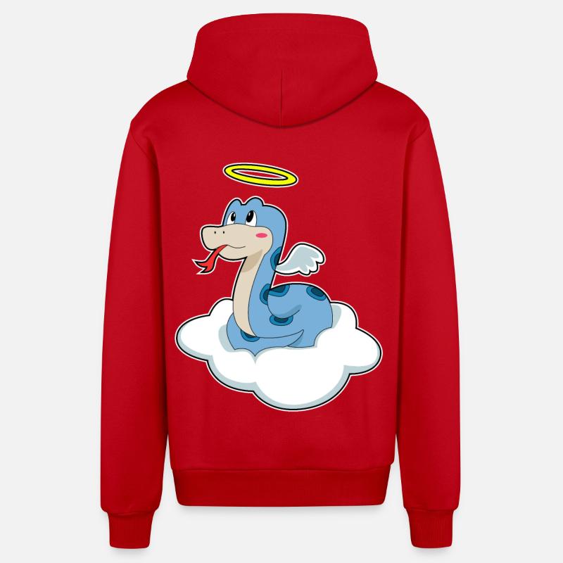 Serpent Nuage Ange - Veste à capuche bio décontractée fabriquée en UE - rouge