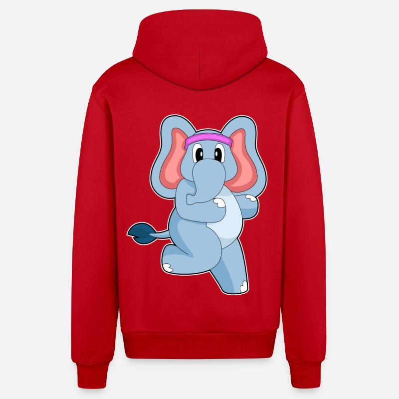 Elephant Jogger Jogging - Veste à capuche bio décontractée fabriquée en UE - rouge