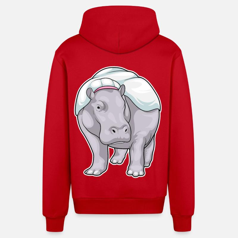 Mariage Hippo Bride - Veste à capuche bio décontractée fabriquée en UE - rouge