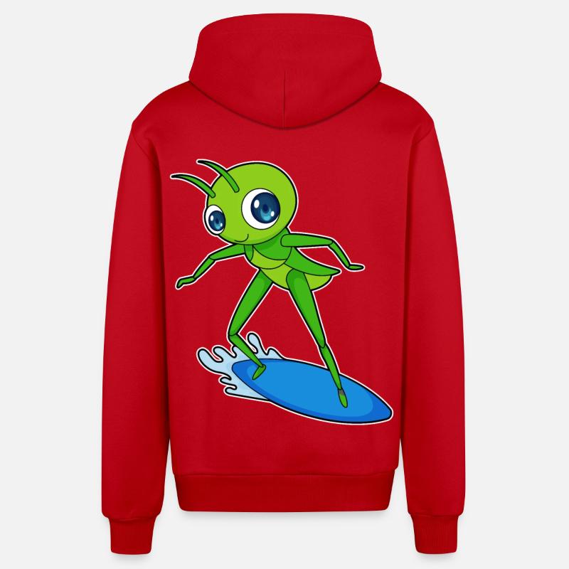 Caterpillar Surfer Surbrett - Veste à capuche bio décontractée fabriquée en UE - rouge
